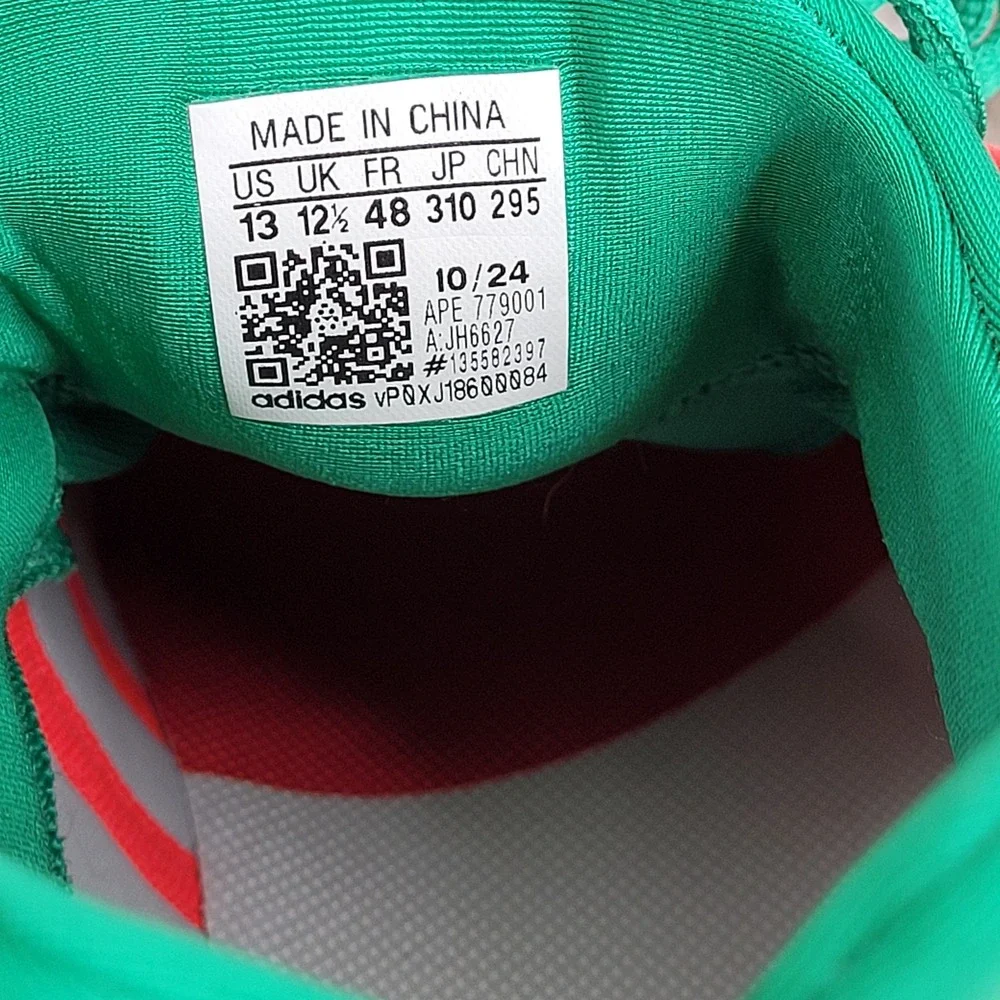 Adidas Dame 9 Basketball Shoes‎ Cream Lucid Red Green JH6627 Mens Size 13 NEW